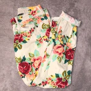 Floral skinny jeans